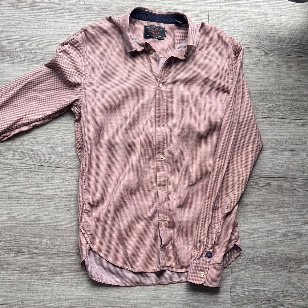 Scotch & Soda Men's M Casual Button Down Shirt in Light Pink